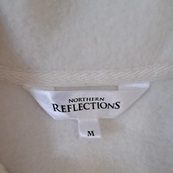 Women's Cream Embroidered Teddy Fleece Jacket - Picture 2 of 7